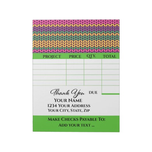 Ihre Rechnung Notizblock (Rotiert)