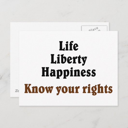 Ihre Rechte kennen Postkarte (Vorne/Hinten)