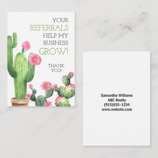 Ihre Referenzen helfen Unternehmen zu wachsen Mitteilungskarte (Vorne/Hinten)