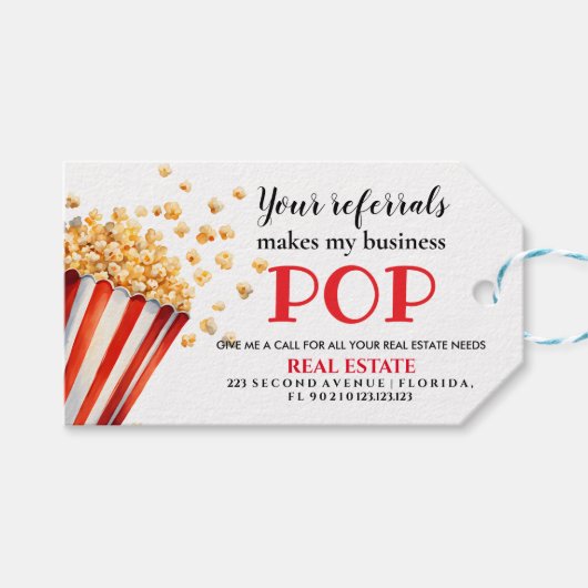 Ihre Referenzen machen meinen Business-Pop | Real Geschenkanhänger (Vorderseite (Horizontal))