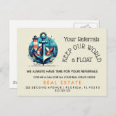 Ihre Referrenzen Behielt unsere Welt-Lob" - Anker Ankündigungspostkarte (Vorne/Hinten)