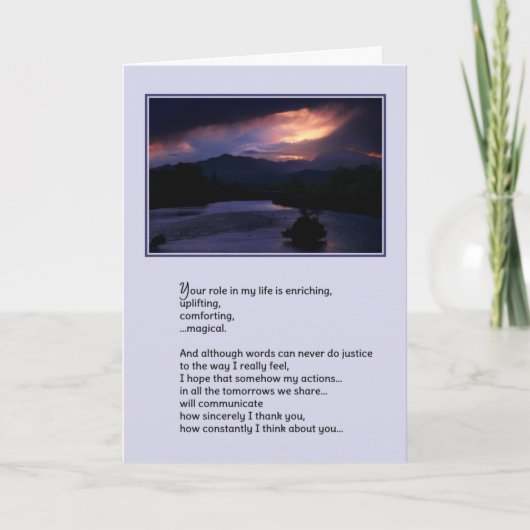 Ihre Rolle in meinem Leben...Liebe Dankeskarte (Vorderseite)