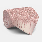 Ihre Rose Gold Neck Tie Gift Blush Glitzer Sparkon Krawatte (Gerollt)