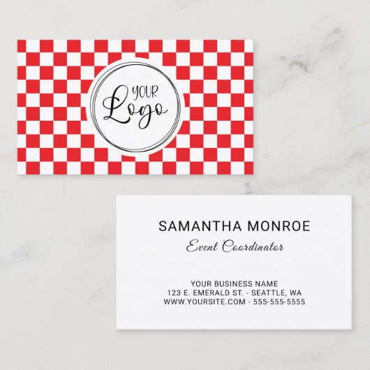 Ihre Rote und Weiße Tafel mit Ihrem Logo Visitenkarte (Vorne/Hinten)