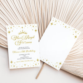 Ihre Royal Fivity Gold Prinzessin 5. Geburtstag In Einladung
