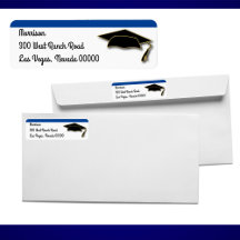 Ihre Schule Farbe Graduation Cap Monogram Blue