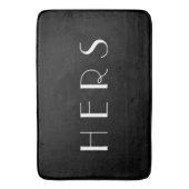 Ihre Schwarze Monogramm-Minimalweißtypografie Badematte (Vorderseite Vertikal)