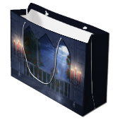 Ihre Silberne Mantle-Geschenktasche Große Geschenktüte (Vorderseite Schrägansicht)