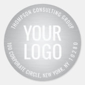 Ihre Silver-Imitate für Ihr Business-Logo untersuc Runder Aufkleber (Vorderseite)
