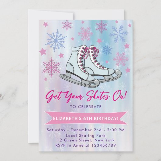 Ihre Skate auf Eis-Skaten-Party Einladung (Vorderseite)