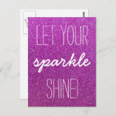 Ihre Sparkle Shine Lila Glitzer Postkarte gelassen (Vorne/Hinten)