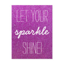 Ihre Sparkle Shine Lila Glitzer Postkarte gelassen