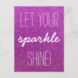 Ihre Sparkle Shine Lila Glitzer Postkarte gelassen