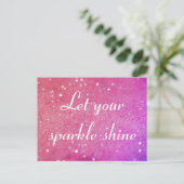 Ihre Sparkle Shine Pink Bokeh Postkarte gelassen (Stehend Vorderseite)