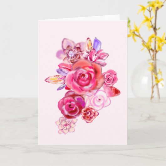 Ihre spezielle Text-Message-Card-Bouquet-Rose Karte (Gelbe Blume)