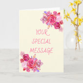 Ihre spezielle Textmeldungskarte mit Bouquet-Rose Karte (Gelbe Blume)