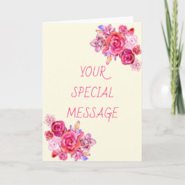 Ihre spezielle Textmeldungskarte mit Bouquet-Rose Karte