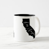 Ihre Stadt in Kalifornien Name und Herz Los Angele Zweifarbige Tasse (VorderseiteRechts)