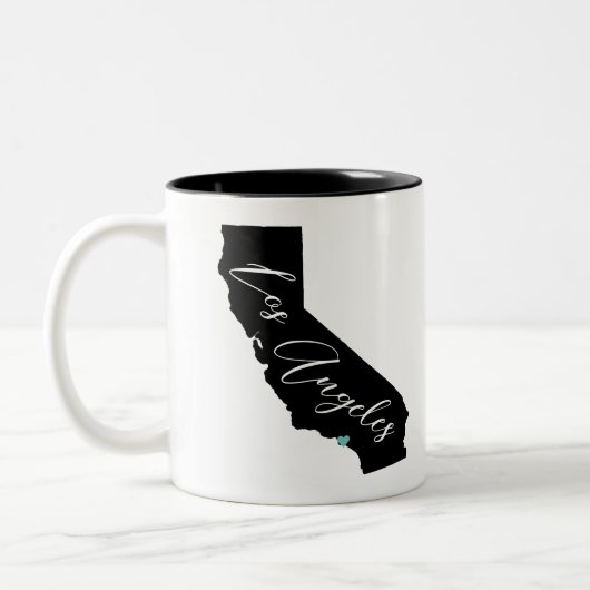 Ihre Stadt in Kalifornien Name und Herz Los Angele Zweifarbige Tasse (Links)
