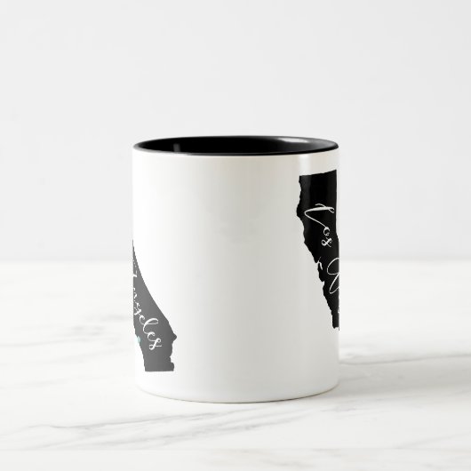 Ihre Stadt in Kalifornien Name und Herz Los Angele Zweifarbige Tasse (Mittel)