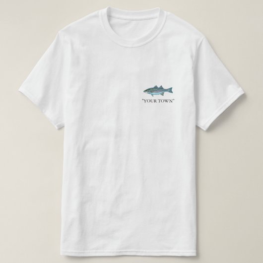 Ihre Stadt oder Ihr Name Striped Bass FISCHing T - T-Shirt (Design vorne)