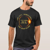 Ihre Stadt, Pennsylvania, Solar Eclipse 4.8.2024 T-Shirt (Vorderseite)