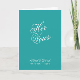 Ihre Stimme Aquamarin Hochzeit Vow Buch Einfache S Karte
