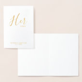 'Ihre Stimme' Eleganter echter Goldfoil Hochzeitss Folienkarte (Anzeige)
