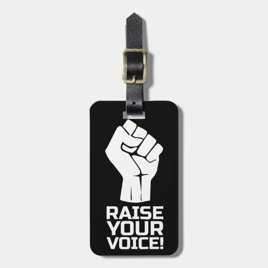Ihre Stimme erheben 1 w Gepäckanhänger (Vorderseite vertikal)