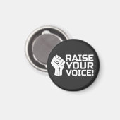 Ihre Stimme erheben 1 w Magnet (Vorderseite/Rückseite)