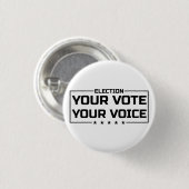 Ihre Stimme Ihr schwarzer Schriftart Button (Vorne & Hinten)
