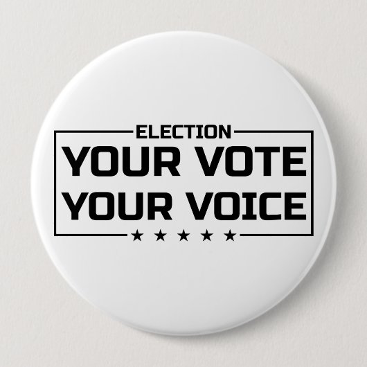 Ihre Stimme Ihr schwarzer Schriftart Button (Vorderseite)
