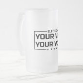 Ihre Stimme Ihr schwarzer Schriftart Mattglas Bierglas (Vorderseite Links)