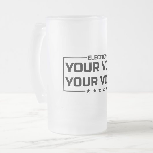 Ihre Stimme Ihr schwarzer Schriftart Mattglas Bierglas (Vorderseite Links)