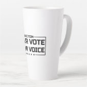 Ihre Stimme Ihr schwarzer Schriftart Milchtasse (Rechte Ecke)