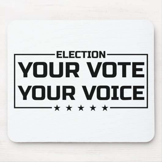 Ihre Stimme Ihr schwarzer Schriftart Mousepad (Vorne)