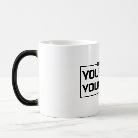 Ihre Stimme Ihr schwarzer Schriftart Verwandlungstasse (Links)