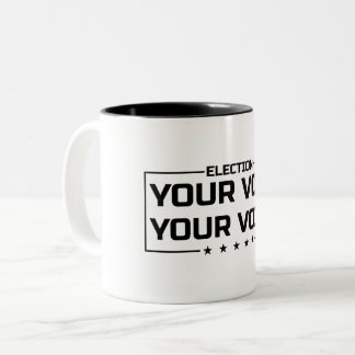 Ihre Stimme Ihr schwarzer Schriftart Zweifarbige Tasse