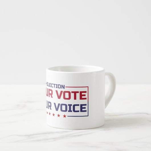 Ihre Stimme Ihr stimmfarbener Schriftart Espressotasse (Vorderseite Rechts)