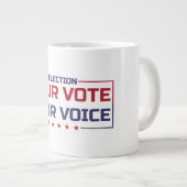 Ihre Stimme Ihr stimmfarbener Schriftart Jumbo-Tasse (Vorderseite Rechts)