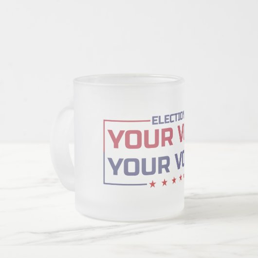 Ihre Stimme Ihr stimmfarbener Schriftart Mattglastasse (Vorderseite Links)