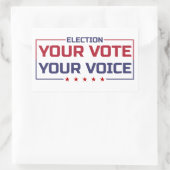 Ihre Stimme Ihr stimmfarbener Schriftart Rechteckiger Aufkleber (Tasche)