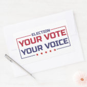 Ihre Stimme Ihr stimmfarbener Schriftart Rechteckiger Aufkleber (Umschlag)