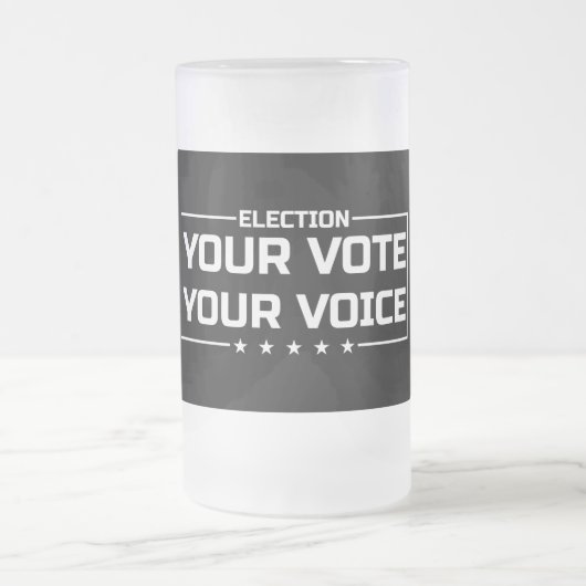 Ihre Stimme Ihr weißer Schriftart Mattglas Bierglas (Mittel)