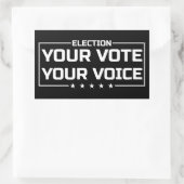 Ihre Stimme Ihr weißer Schriftart Rechteckiger Aufkleber (Tasche)
