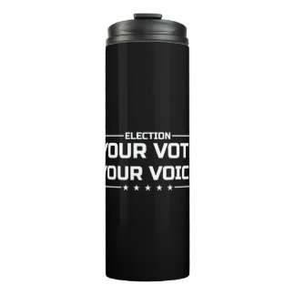 Ihre Stimme Ihr weißer Schriftart Thermosbecher