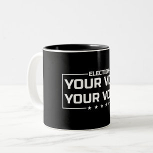 Ihre Stimme Ihr weißer Schriftart Zweifarbige Tasse