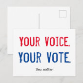 Ihre Stimme Ihre Postkarte (Vorne/Hinten)