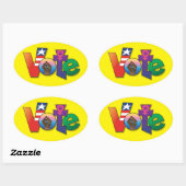 "Ihre Stimme, Ihre Stimme" - Gewohnter Oval-Aufkle Ovaler Aufkleber (Blatt)