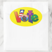 "Ihre Stimme, Ihre Stimme" - Gewohnter Oval-Aufkle Ovaler Aufkleber (Tasche)